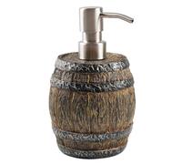 Bouteille de gel de douche : distributeur de savon en résine de 400 ml, récipient de lotion de style fait main, pompe à liquide rustique en forme de tonneau, bouteille de stockage rechargeable, Enc