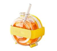 Bouteille de glaçons anti-fuite de 300 ml avec paille - Ustensiles de cuisine spécialisés pour l'intérieur et l'extérieur, l'été, les voyages, la voiture, le camping, la plage, les pique-niques, les