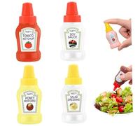 Bouteille de ketchup mini-sauce bouteille pressée avec étiquettes rechargeables bouteilles de condiments mini-contenant des contenants condiments portables à la fuite ou à la boîte lunch work pi
