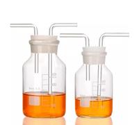 Bouteille de lavage graduée en verre borosilicate de 500 ml - Bouteille tampon de chimie de laboratoire, kit de verrerie de laboratoire durable pour une manipulation et une expérimentation chimiques