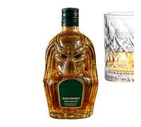 Bouteille de liqueur en verre - 300 ml - Matériau en verre - Fermeture hermétique - Design décoratif 3D - Bocal à whisky - Récipient à alcool - Pour maison, bar, cave, vin, boissons