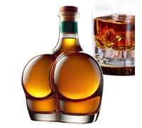 Bouteille de liqueur en verre de 300 ml - Décoration d'intérieur amusante - Carafe à décanter à bourbon professionnelle pour homme et papa, solution pour un anniversaire et une fête - Équipement