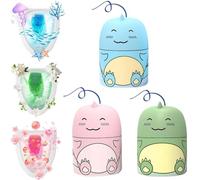 Bouteille de nettoyage magique pour toilettes, nettoyant pour cuvette en forme de dinosaure mignon, nettoyant efficace pour réservoir de salle de bain avec parfum frais (jasmin, parfum marin + pêche)