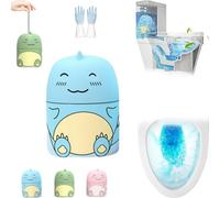 Bouteille de nettoyage magique pour toilettes, nettoyeur de réservoir de toilettes, durable, design de corde sans contact, parfums océan, jasmin et pêche, utilisation de 3 mois (1, bleu)