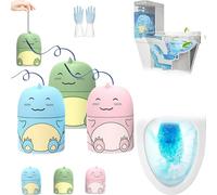 Bouteille de nettoyage magique pour toilettes - Nettoyeur de réservoir de toilettes - Longue durée - Design de corde sans contact - Parfum océan, jasmin et pêche - Utilisation de 3 mois (1, mélange)