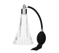 Bouteille de parfum en verre cristal vintage 75 ml avec pulvérisateur et pompon à ampoule noire antique - Idée cadeau rechargeable Pour Commode,Décoration De Table