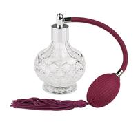 Bouteille de parfum en verre pulvérisateur classique bouteille vide avec ampoule à Air 80ml Vintage Pour Commode,Décoration De Table(Purple Red)
