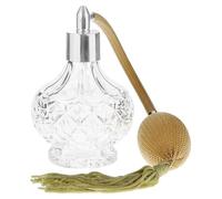 Bouteille de parfum en verre pulvérisateur classique bouteille vide avec ampoule à Air 80ml Vintage Pour Parfum(Yellow)