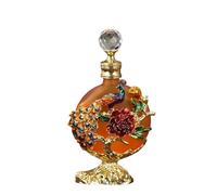 Bouteille de parfum vide rechargeable, affichage fenêtre Portable, décoration maison, Design Vintage, bouteille d'huile essentielle, en verre 30ml Pour Commode,Décoration De Table(Orange)