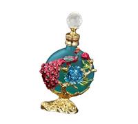Bouteille de parfum vide rechargeable, Portable, décoration d'intérieur, cadeau for amis, paon, pivoine, Design Vintage en relief, bouteille verre 30ml Pour Commode,Décoration De Table(Blue)