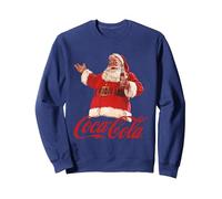 Bouteille de Père Noël Coca Cola Sweatshirt, Unisexe pour Adultes, Bleu Marine, M
