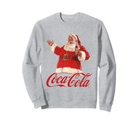 Bouteille de Père Noël Coca Cola Sweatshirt, Unisexe pour Adultes, Gris Chiné, L