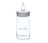 Bouteille de Pesée de Laboratoire Haute 60mm en Verre Borosilicate | Couvercle et Bouchon, Forme Cylindrique, pour Réactifs Chimiques et Échantillons Solides