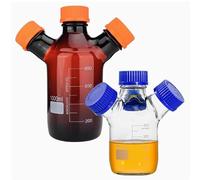 Bouteille de phase liquide mobile à quatre trous, bouteille de stockage de liquide brun, bouteille de solvant de chromatographie, bouteille de liquide usagé(2000ml brown)