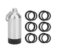 Bouteille De Plongée avec Joints Toriques, Mini Joint, Bouteille De Rangement en Alliage D'Aluminium, Sécurité Extérieure, Valves De Cylindre De Natation pour Adultes (Argent)