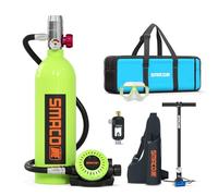 Bouteille de Plongée sous-Marine avec équipement Gonflable Complet S400 1L Cylindre de Plongée Soutenir 15-20 Minutes de Respiration Utilisé pour la Plongée Touristique/Source d'air de Secours, Vert