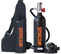 Bouteille de Plongée sous-Marine Convient pour la Plongée Récréative S400 1L Cylindre de Plongée Soutenir 15-20 Mins de Respiration Utilisé pour la Plongée Touristique/Source d'air de Secours, Noir