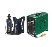 Bouteille de plongée TUDIVING-2L, Bouteille pulmonaire Portable avec compresseur d'air, Bouteille de plongée Rechargeable pour travaux sous-Marins (Air Compressor+S700Plus Black)
