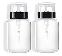 Bouteille de pompe de distributeur d'ongles pousse vers le bas de la pompe verrouillable vide bouteille de distributeur pour vernis à ongles et démaquillant 2 paquet de vernis à ongles Récipient liqu