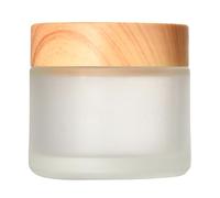 Bouteille De Pot À Crème En Verre Givrée Avec Couvercle Grain Bois Rechargeable Pots Lotion