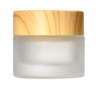 Bouteille De Pot À Crème En Verre Givrée Avec Couvercle Grain Bois Rechargeable Pots Lotion