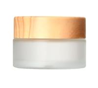 Bouteille De Pot À Crème En Verre Givrée Avec Couvercle Grain Bois Rechargeable Pots Lotion