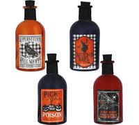 Bouteille de potion magique d'Halloween Witchcraft Magieshop Superstition Mystique 14 cm Magie Noire Sorcellerie Décoration Schaurig Dunkel, Couleur : Noir