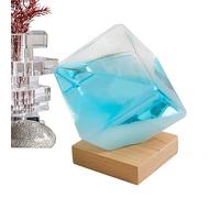 Bouteille de prévisions météorologiques | Station météo grand cube - Ornement de bureau, baromètre liquide modifiable pour cadeau d'anniversaire, noël, mariage