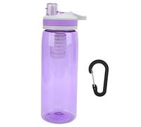 Bouteille de purificateur d'eau portable, bouteille d'eau de voyage avec filtration de 770 ml, bouteille d'eau de voyage avec filtre, facile à utiliser pour le camping en plein (Violette)