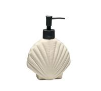 Bouteille de Savon Simple Shell Ceramic Soap Dispenser Bathroom Shower Gel Lotion Press Bottle Décoration de Cuisine(Blanc)