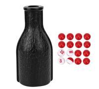 Bouteille de Shaker de Piscine en Plastique, Bouteille de Billard, Shaker de Table avec 16 Boules numérotées, Accessoires de Billard (Black)