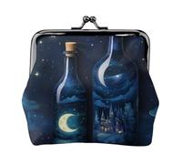 Bouteille de sous le ciel nocturne imprimé porte-monnaie polyvalent exquis mini portefeuille mignon pochette à monnaie pour toutes les occasions