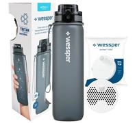Bouteille de sport avec filtre - WESSPER - Activemax Triline - 1L - Tritan Gris- Filtre Actitex™ Disc - Gourde