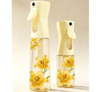 Bouteille de spray de voyage rechargeable en PET transparent avec motif floral jaune - Bouteille de spray à fine brume multifonction, convient pour les voyages, les déplacements professionnels, la dis