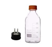 Bouteille de stockage ronde en verre Borosilicate, avec bouchon GL45 SUS, bouteille de réactif de capacité de 100ml à 20000ml, 1 pièce(250ml S-2-Through)