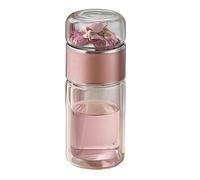 Bouteille de thé avec infuseur - Matériau en verre borosilicate - Tasse de séparation d'eau étanche et porte-fleur lâche - Pour la maison, le voyage, le bureau, la conduite en plein air et