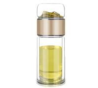 Bouteille de thé avec infuseur, tasse d'infuseur de thé en verre double couche 500 ml tasse en verre transparente anti-fuite pour le sport voyage en plein air