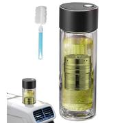Bouteille de thé en verre double épaisseur résistante aux hautes températures avec couvercle magnétique double épaisseur pour hydratation, sport, gym, voyage, voiture, école, pique-nique, maison 400