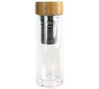 Bouteille de transport en verre double paroi avec infuseur à thé naturel G