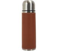 AltoBuy Bouteille de Transport Isotherme 50cl Simili Cuir Marron avec avec Bouton Poussoir