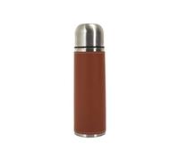 AltoBuy Bouteille de Transport Isotherme 50cl Simili Cuir Marron avec avec Bouton Poussoir