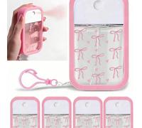 Bouteille de vaporisation à motif nœud papillon, flacon de vaporisation portable de 50 ml, support de désinfectant pour les mains en silicone avec porte-clés, design enveloppant complet, facile à util