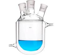 Bouteille de verre conique scientifique, Fiole conique en verre, 250, 500 ou 1000 ml, à 4 cols, à double paroi, for expériences de laboratoire.(250ml 24-19-19-19)