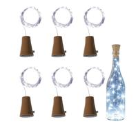 Bouteille, de vin, 6 LED étanches, décoration, extérieur, bricolage | Fées polyvalentes, à fil, liège, jardin, allée, banquets festifs, mariages en plein air, cour