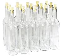 Bouteille de vin 750 ml sans/avec bouchon Bouteille en verre Bouteille vide pour vin, liqueur, 3 couleurs, Weiß, 48 Stk. mit Korken
