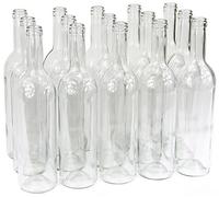 Bouteille de vin 750 ml sans/avec bouchon Bouteille en verre Bouteille vide pour vin, liqueur, 3 couleurs, Weiß, 48 Stk. ohne Korken