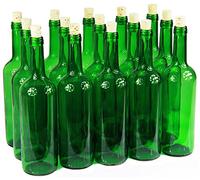 Bouteille de vin 750 ml sans/avec bouchon Bouteille en verre Bouteille vide pour vin, liqueur, 3 couleurs, vert, 16 Stk. mit Korken