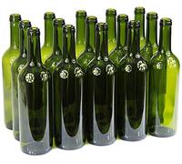 Bouteille de vin 750 ml sans/avec bouchon Bouteille en verre Bouteille vide pour vin, liqueur, 3 couleurs, vert olive, 32 Stk. ohne Korken