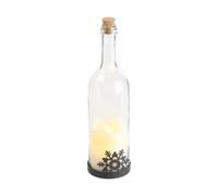 Bouteille de vin décorative avec bougie LED vacillante - Flocon Lunartec