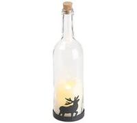 Lunartec Bouteille de vin décorative avec bougie LED vacillante - Renne